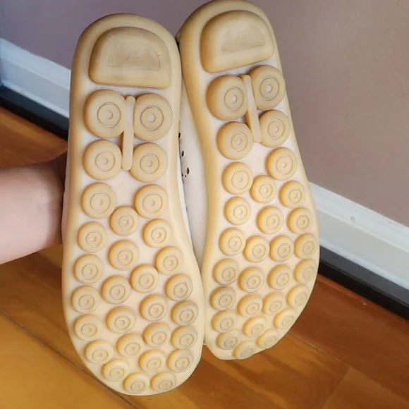 Flats Casual Loafers Classic Leather Women's Casual Beige EUR 37 Rubber Sole - Picture 4 of 11